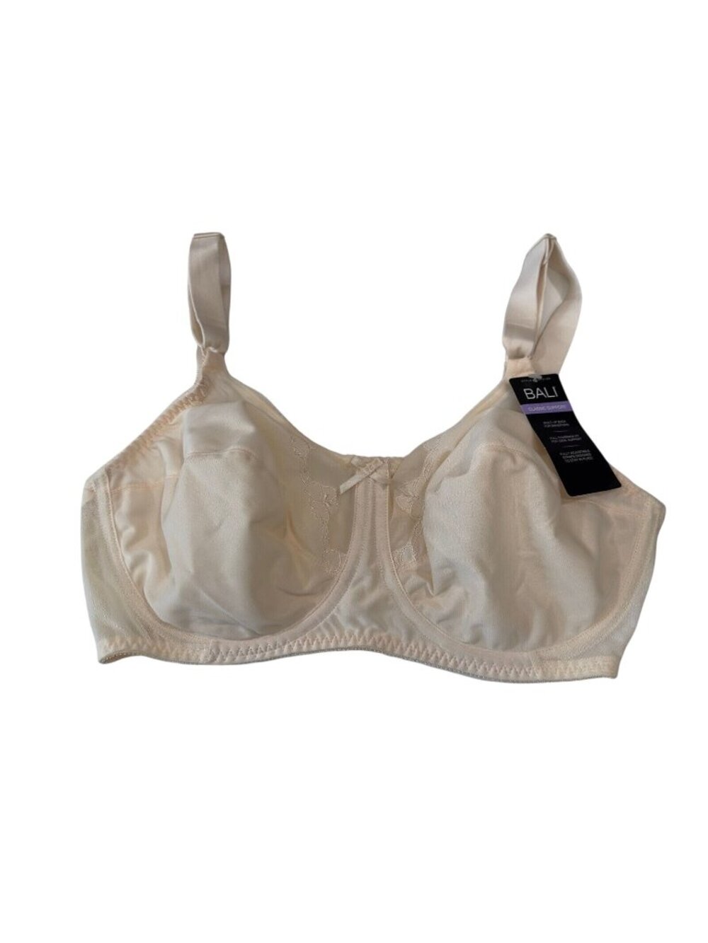 Bali Classic Support Underwire Bra Style 0180 Size 36DDD Ivory No Padding NEW